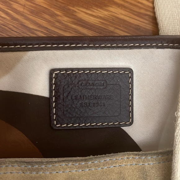 Brown and blue Coach purse - Picture 6 of 8